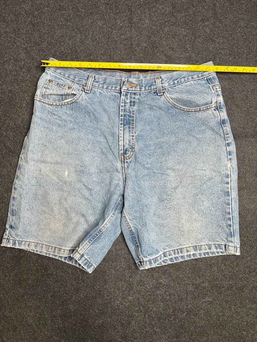 Men's Light Blue Denim Jean Shorts Cotton Button Zip 5-Pocket Casual Flat Front‎